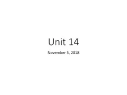 and Their Finances - Unit 14 November 5, 2018