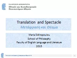 Translation and Spectacle