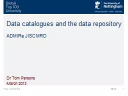 Data catalogues and the data repository