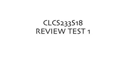 Characteristics of Myth - CLCS233S18  REVIEW TEST 1