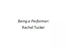 Being a Performer: Rachel Tucker