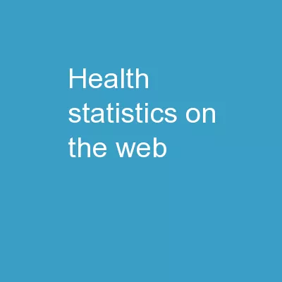 Health Statistics on the Web
