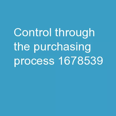 Control Through the Purchasing Process