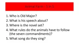 Animal Farm - 5 in 5  Who is Old Major?