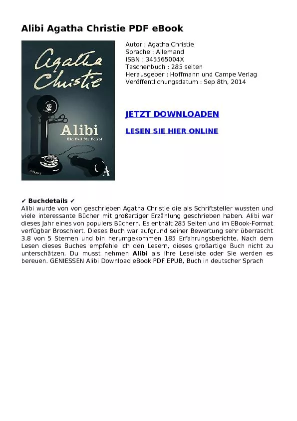 Alibi Agatha Christie PDF eBook