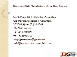 PPT-Gemstone Slab Manufacture Divya Gem Stonex