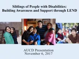 Siblings of People with Disabilities: