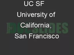 UC SF   University of California, San Francisco
