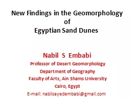 New Findings in the Geomorphology