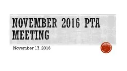 November 2016 PTA Meeting