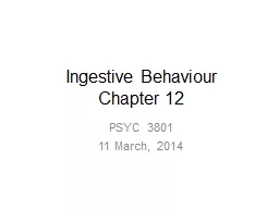 Ingestive Behaviour Chapter 12