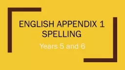 English Appendix 1 Spelling