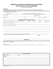 Application for Reduction of Maximum Assessed Value of