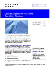 Client briefing April  Court of Appeal Demolishes the