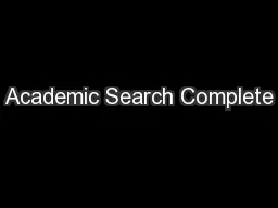 Academic Search Complete