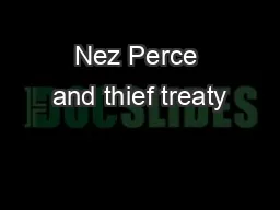 Nez Perce and thief treaty