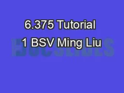 6.375 Tutorial 1 BSV Ming Liu