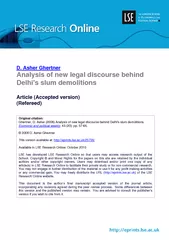 D Asher Ghertner Analysis of new legal discourse behin