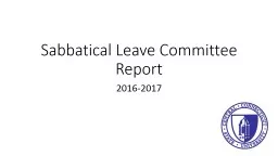 Sabbatical Leave Committee Report