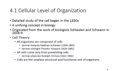 1 4.1 Cellular Level of Organization