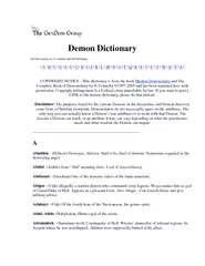 Demon Dictionary This file courtesy of S