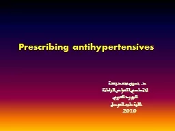 Prescribing  antihypertensives