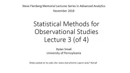 Statistical Methods for Observational Studies