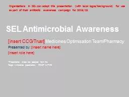 SEL Antimicrobial Awareness