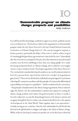 Demonstrable progress on climate change prospects and