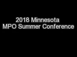 2018 Minnesota MPO Summer Conference