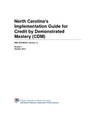 North Carolina V Implementation Guide for Credit by De