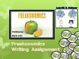 Freakonomics Writing Assignment