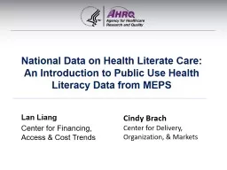 National Data on Health Literate Care: