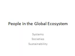 People in the Global Ecosystem