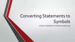 Converting Statements to Symbols