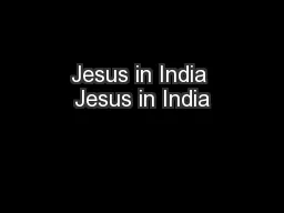 Jesus in India Jesus in India
