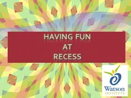 Having Fun  at recess Let’s Talk About Recess…