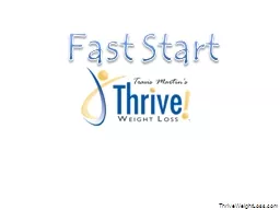ThriveWeightLoss.com Fast Start