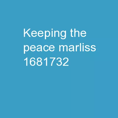Keeping the Peace Marliss