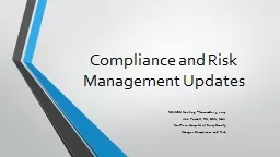 Compliance and Risk Management Updates