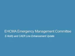 EHCMA Emergency Management Committee