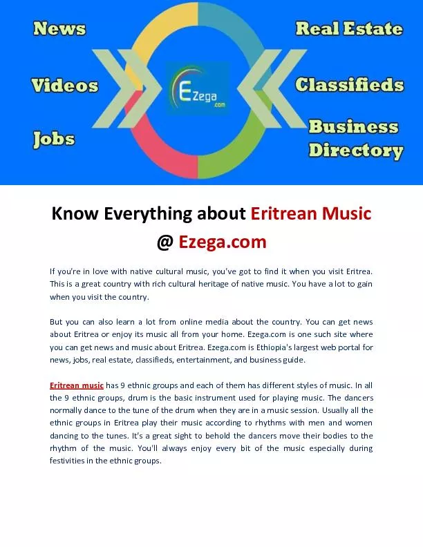 Know Everything about Eritrean Music at Ezega.com