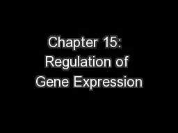 Chapter 15:  Regulation of Gene Expression