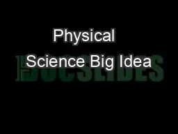 Physical  Science Big Idea