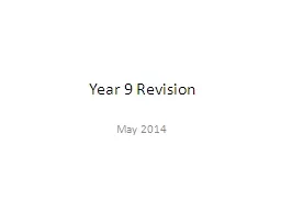 Year 9 Revision May  2015
