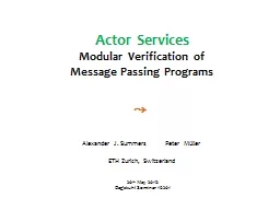 Actor Services Modular Verification of
