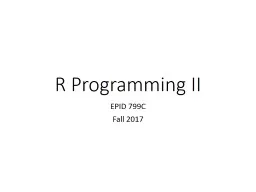 R Programming II EPID 799C