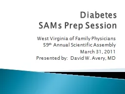 Diabetes SAMs Prep Session