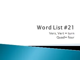 Word List #21 Vers ,  Vert