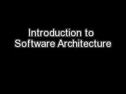 Introduction to Software Architecture